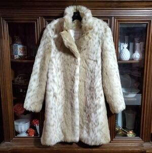 Snow Leopard Faux Fur 3/4 Length Coat